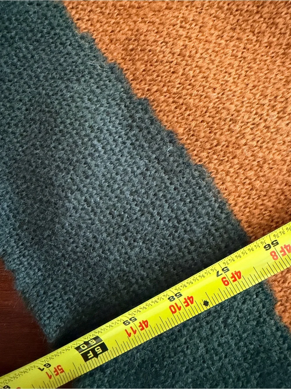 Anthropologie Green and Orange Deer Knit Throw